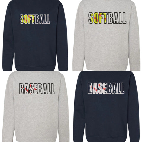 Softball/Baseball Embroidered Sweaters