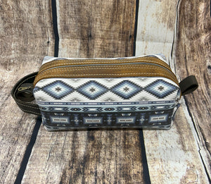 Aztec Blue Toiletry Bag Light Trim