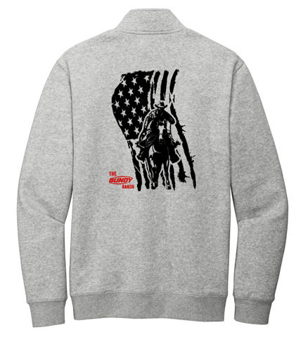 Bundy Ranch~ American Flag 1/4 Zip Sweater