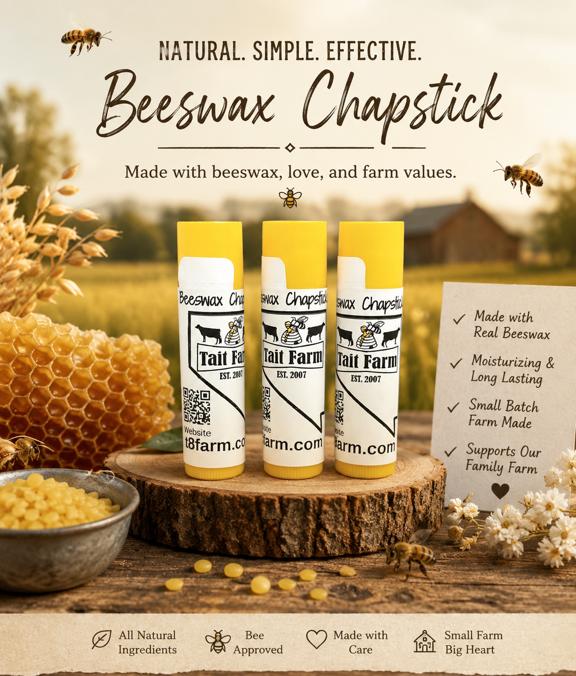 Fresh Beeswax Chapstick