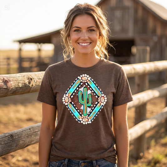 Cactus and Cow Print Shirt