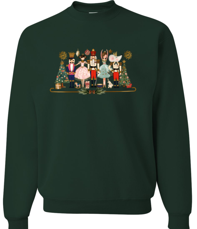 Twin Falls Ballet Company Fundraiser Nutcracker Forest Green Crewneck**YOUTH**