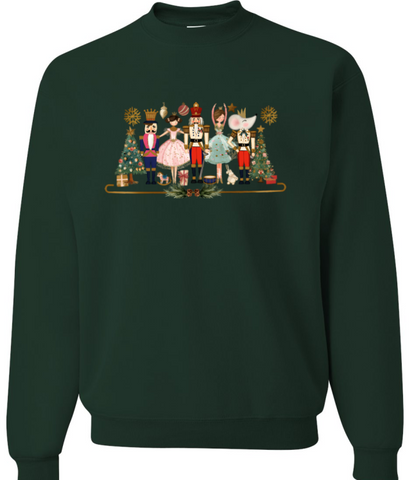 Twin Falls Ballet Company Fundraiser Nutcracker Forest Green Crewneck