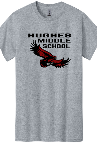 Hawks Hughes Middle School Gray Shirt, Long Sleeve, Crewneck, Hoodie