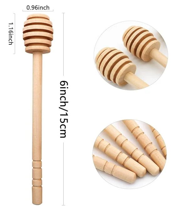 Wooden Honey Dipper Stick- 6 Inch
