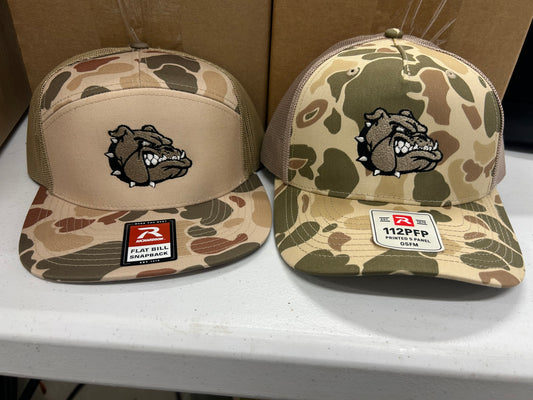Virgin Valley Bulldogs Camo Hats- Flat Bill Or Trucker