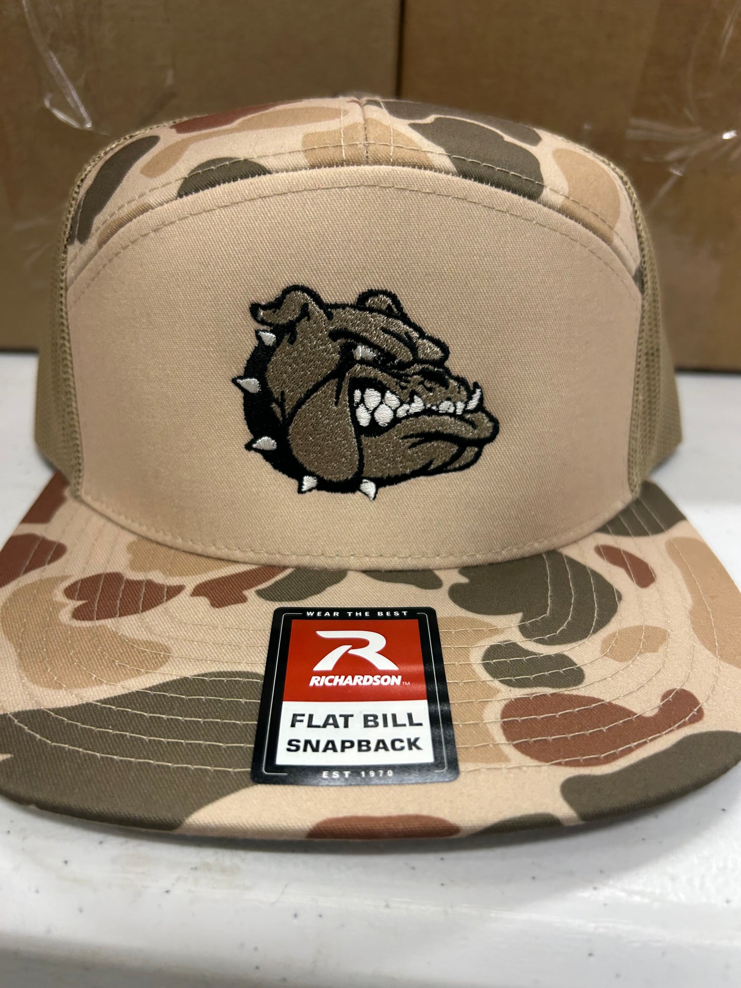 Virgin Valley Bulldogs Camo Hats- Flat Bill Or Trucker