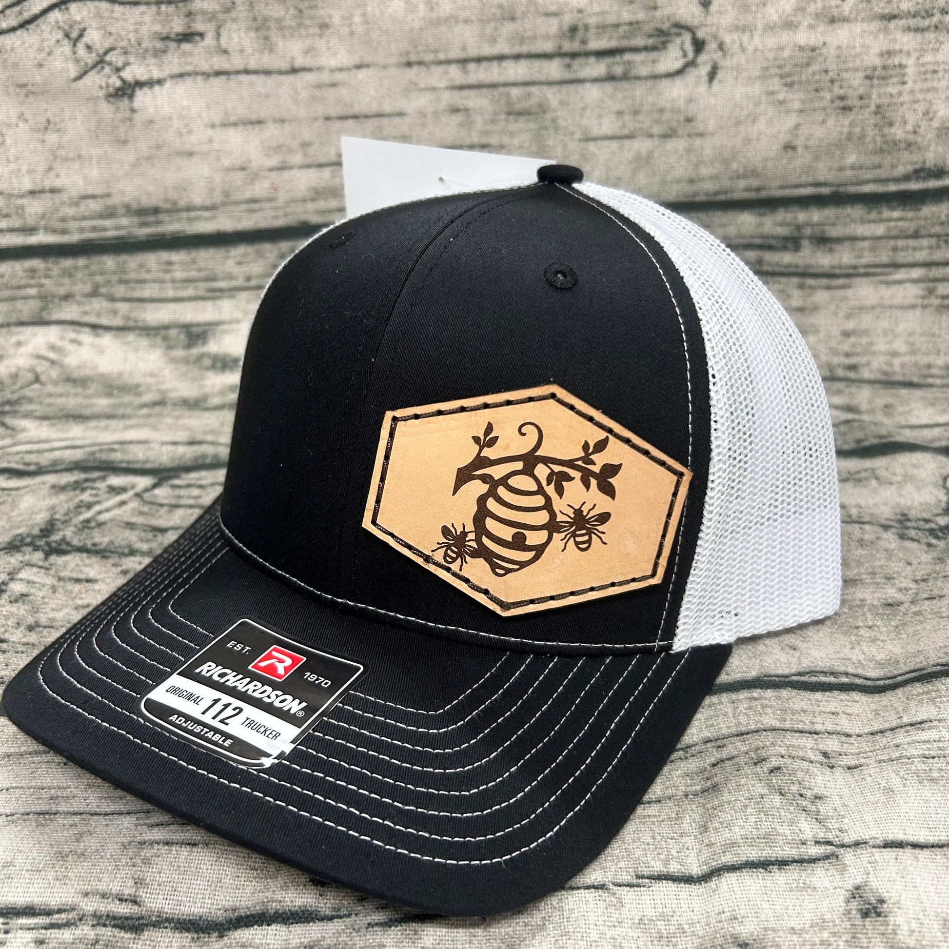 Beehive Leather Patch Hat