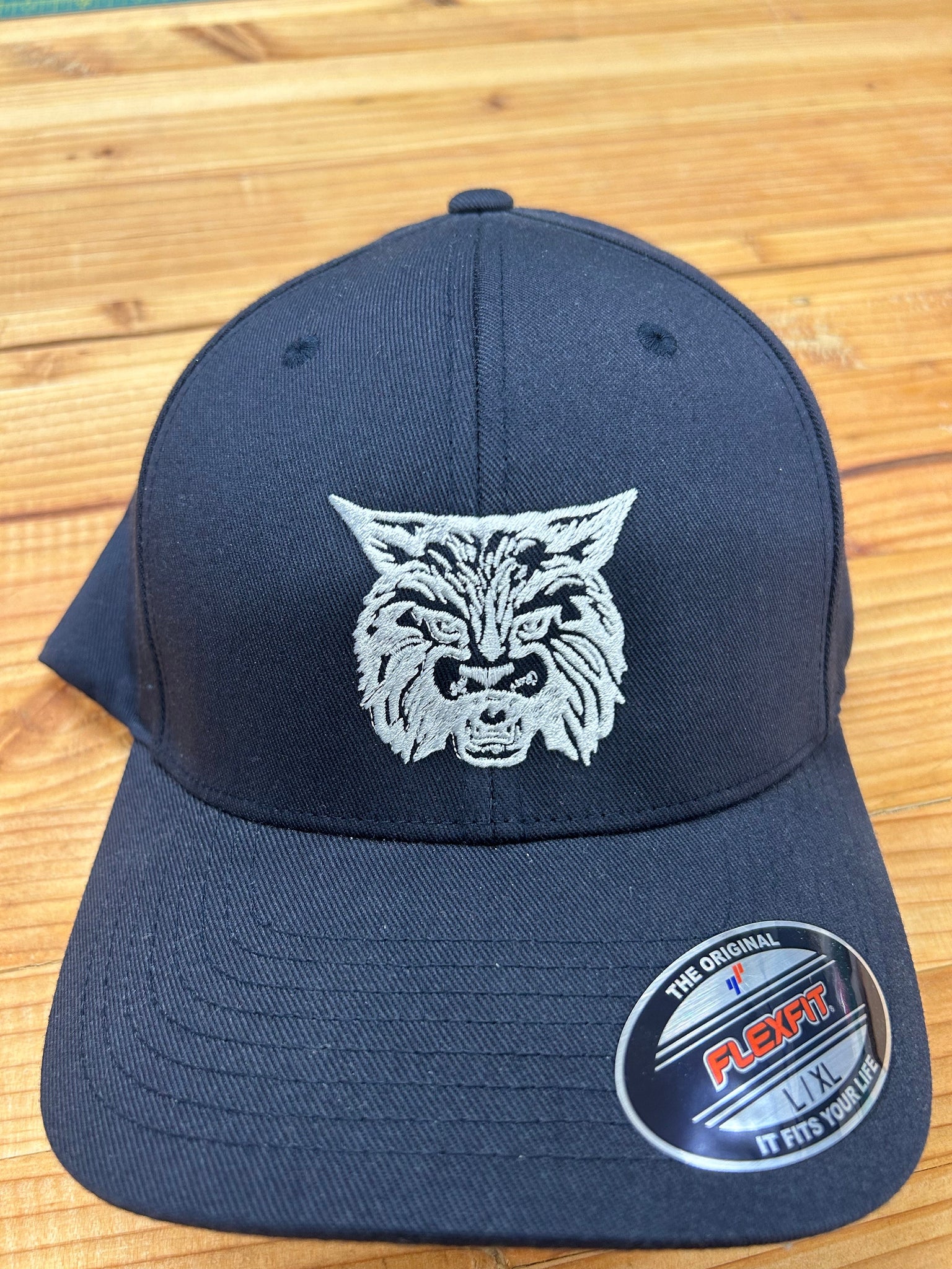 Bobcat Face Embroidered Hat Forward Facing Cat
