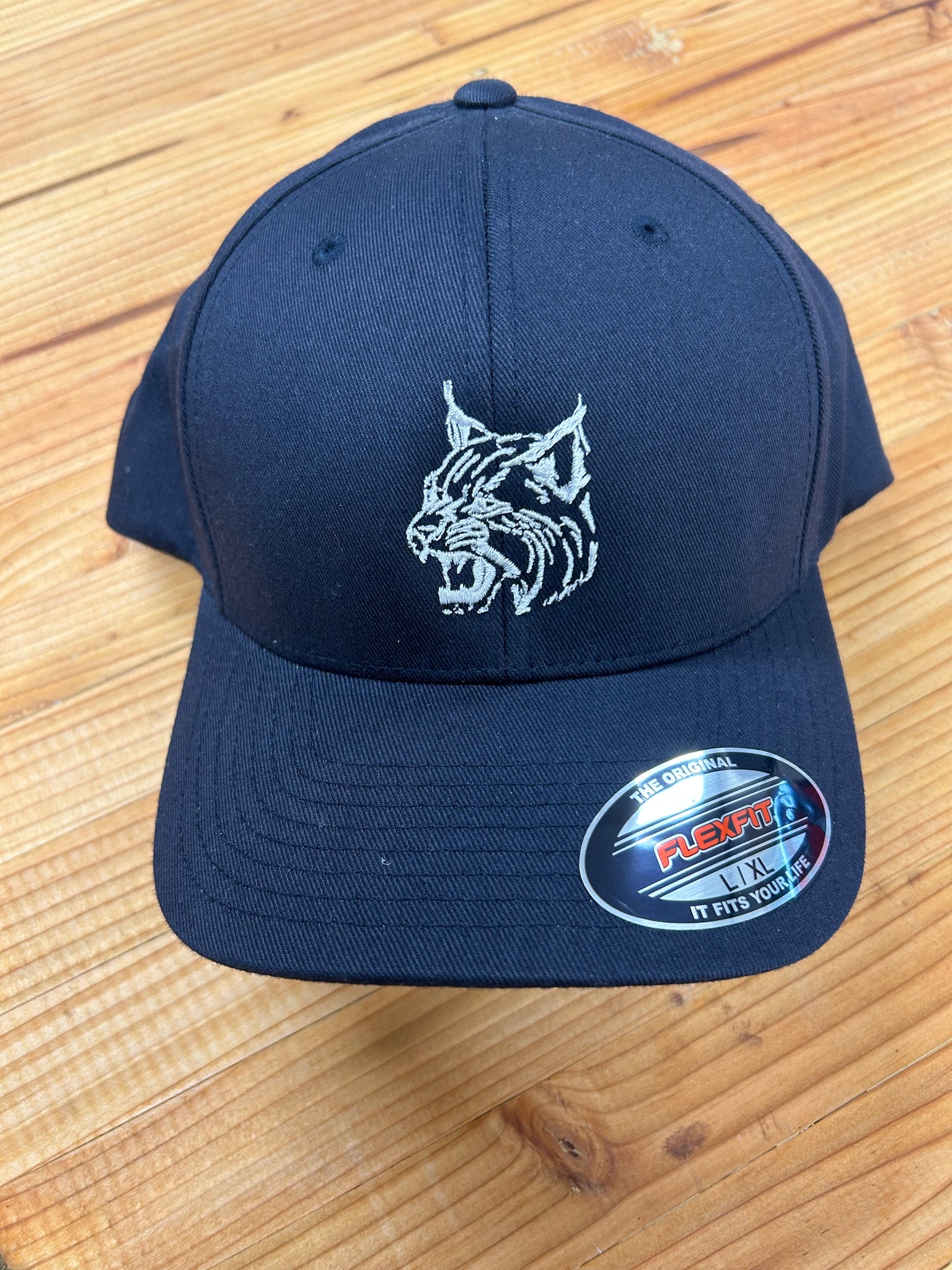 Bobcat Face Embroidered Hat Side Facing Cat
