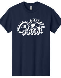 Ladycats Soccer with Player Number Navy Option 3