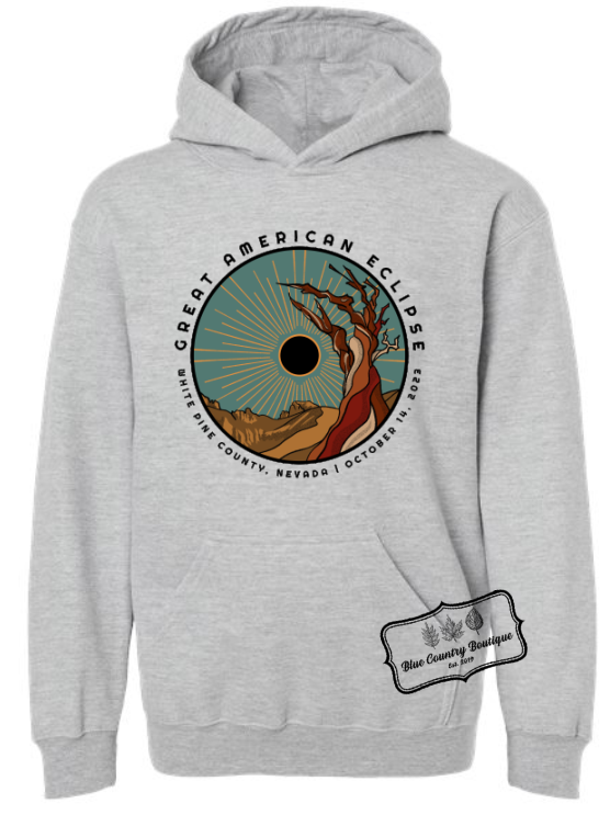 Great American Eclipse Printed on Front of HoodieGreat American Eclipse Printed on Front of Hoodie