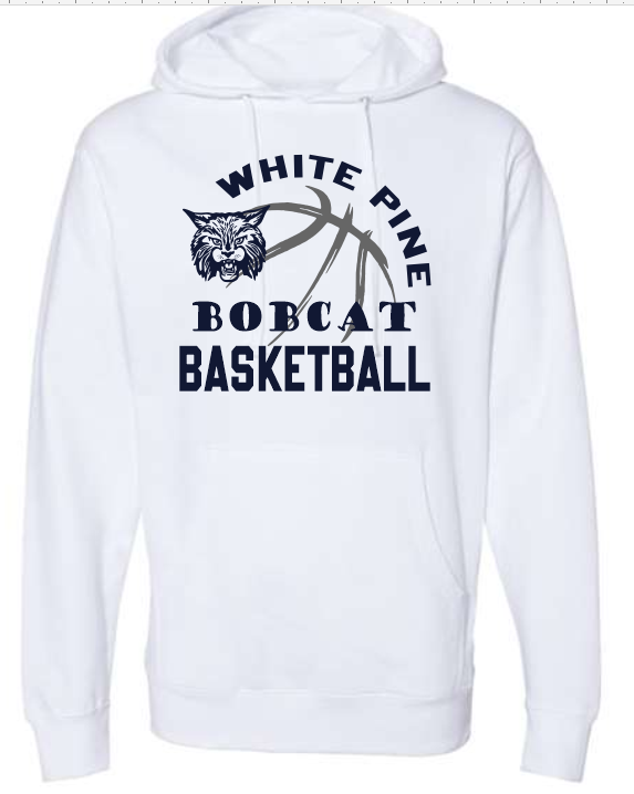 White Pine Bobcat or Ladycat Basketball  Hoodie