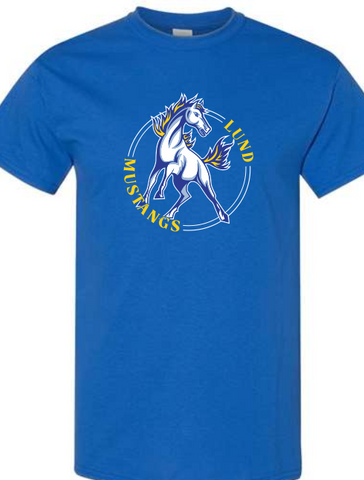Lund Mustang Circle Design Full Front Print T-shirt