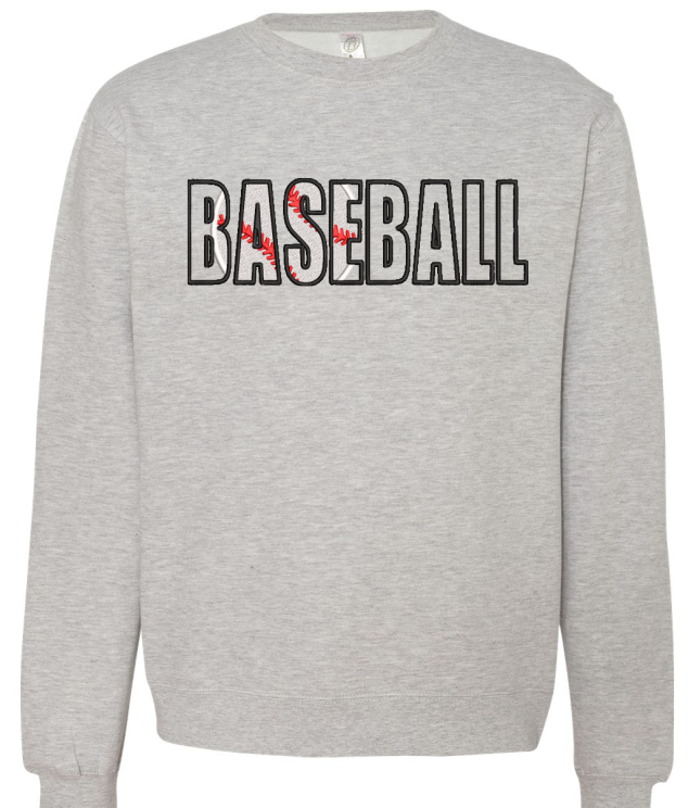 【GRAVER】23FW★ Baseball Blue Logo Embroidery Sweatshirt Embroidered Baseball Icon Sweatshirt
