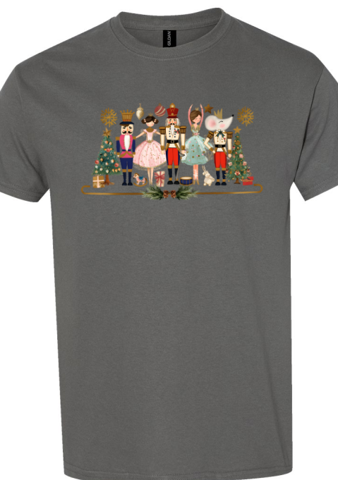 Twin Falls Ballet Company Fundraiser Nutcracker Shirt Charcoal youth & adult sizes