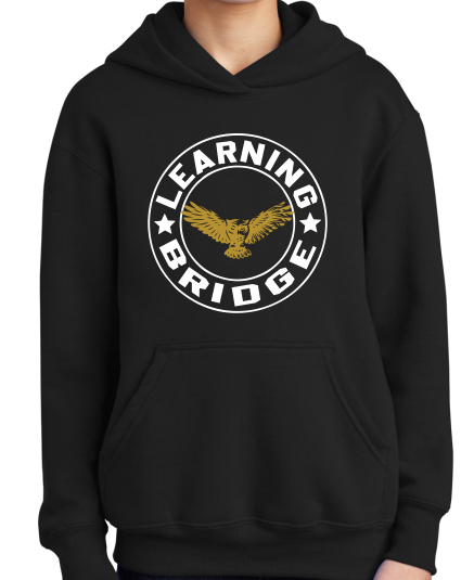 Learning Bridge Circle Hoodie Black or Red