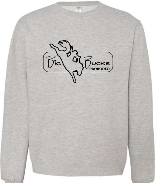 Big Bucks Pro Rodeo Crewneck ~ Gray