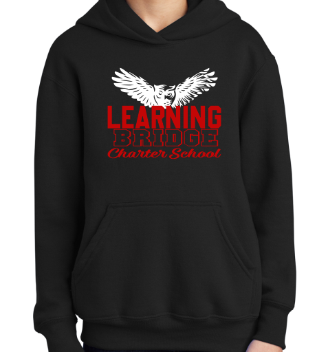 Learning Bridge Flying Owl Hoodie Black or Red