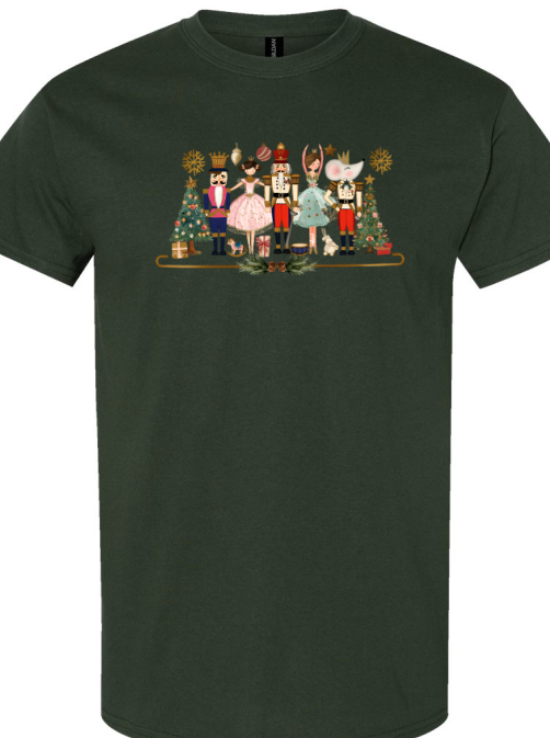 Twin Falls Ballet Company Fundraiser Nutcracker Shirt Forest Green youth & adult sizes