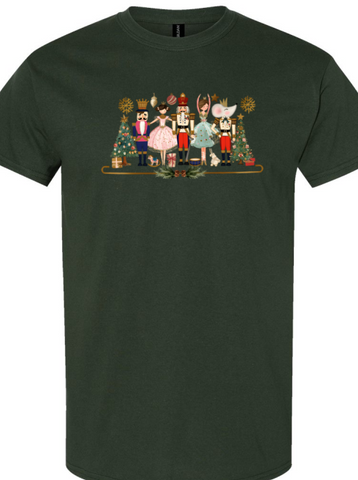 Twin Falls Ballet Company Fundraiser Nutcracker Shirt Forest Green youth & adult sizes