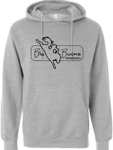 Big Bucks Pro Rodeo Hoodie ~Gray