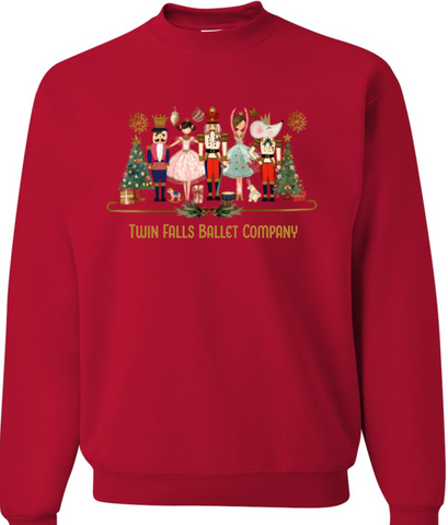 Twin Falls Ballet Company Fundraiser Nutcracker Red Crewneck**YOUTH**