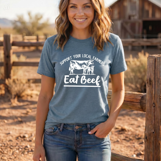 Support Your Local Farmers -Eat Beef Shirt