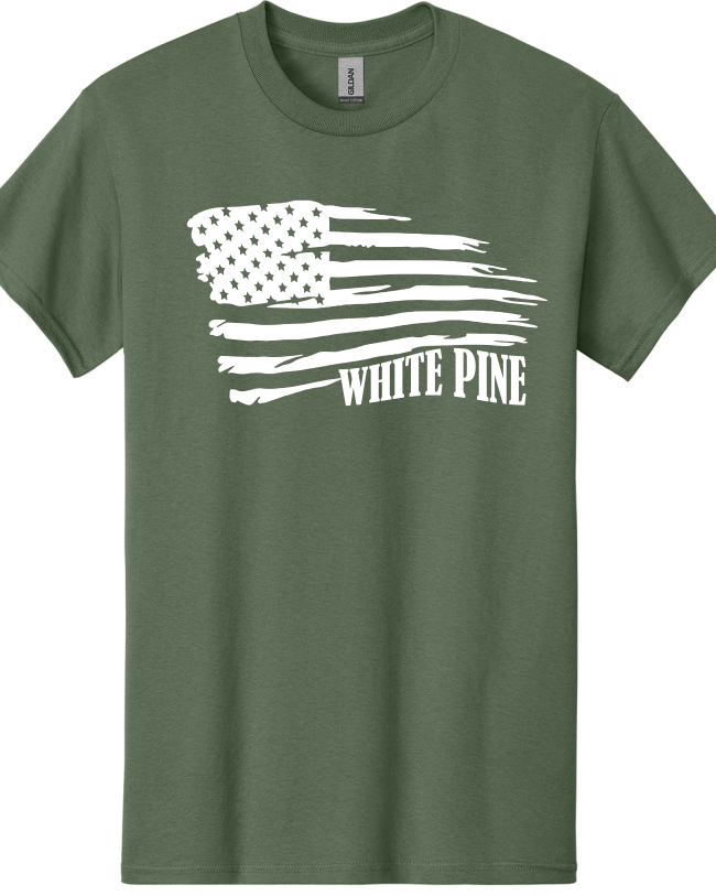 Den Pre-K Fundraiser Pre-Order-White Pine Flag Shirts, Long Sleeve, Crew neck, Hoodie