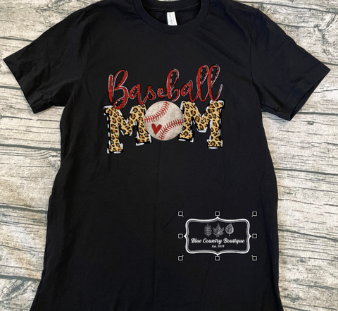 Baseball Mom Leopard Shirt