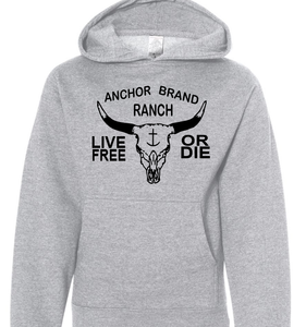 Anchor Brand Ranch Live Free Or Die Gray Hoodie