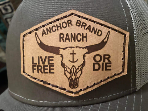 Anchor Brand Ranch Live Free or Die Leather Patch Hat
