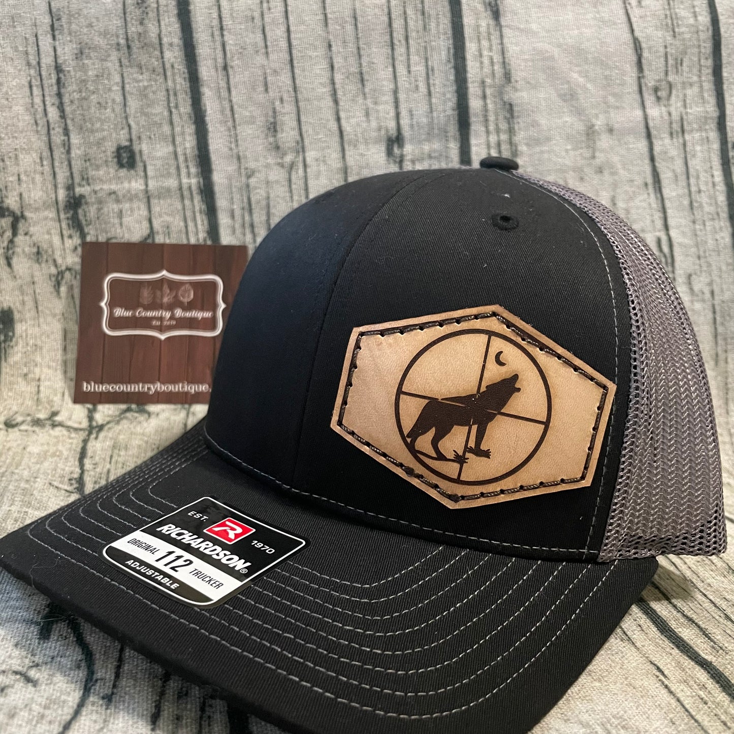 Coyote In Cross Hairs Leather Patch