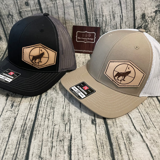 Coyote In Cross Hairs Leather Patch
