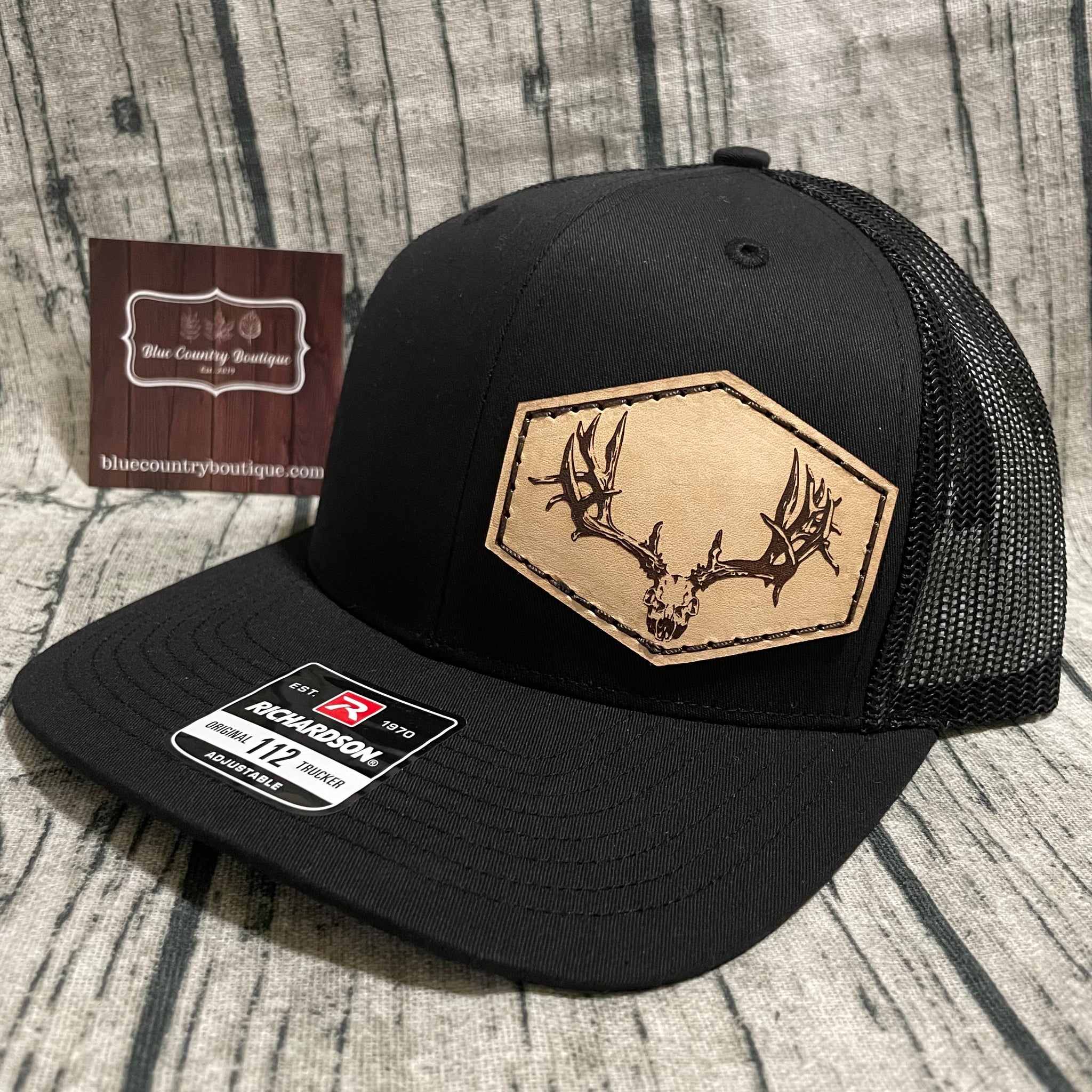 Deer Dead Head Leather Patch Hat