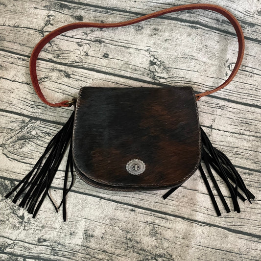Pioneer Saddle Shoulder Bag- Hair On Hide