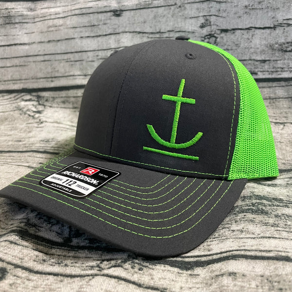 green/grey embroidered anchor brand ranch hat