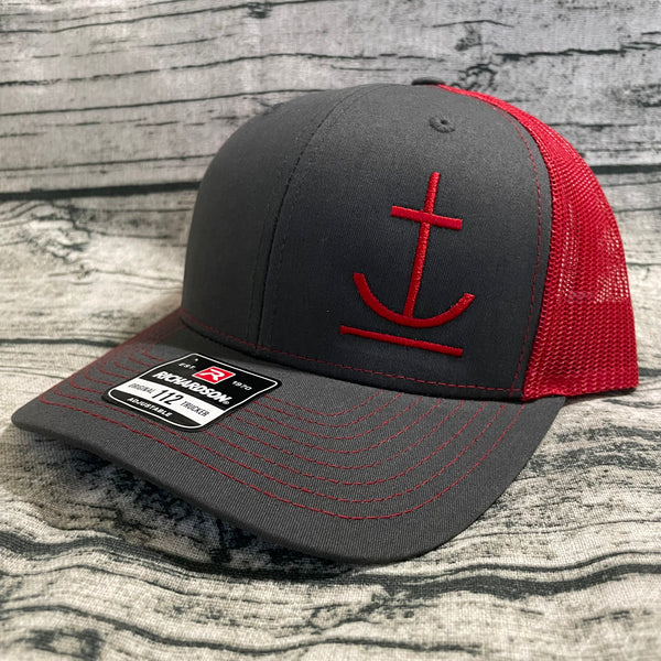 red/grey anchor brand ranch hat