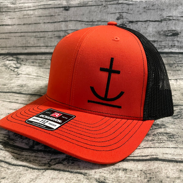 orange/black embroidered anchor brand ranch hat