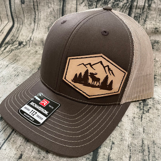 Moose in Trees Leather Patch