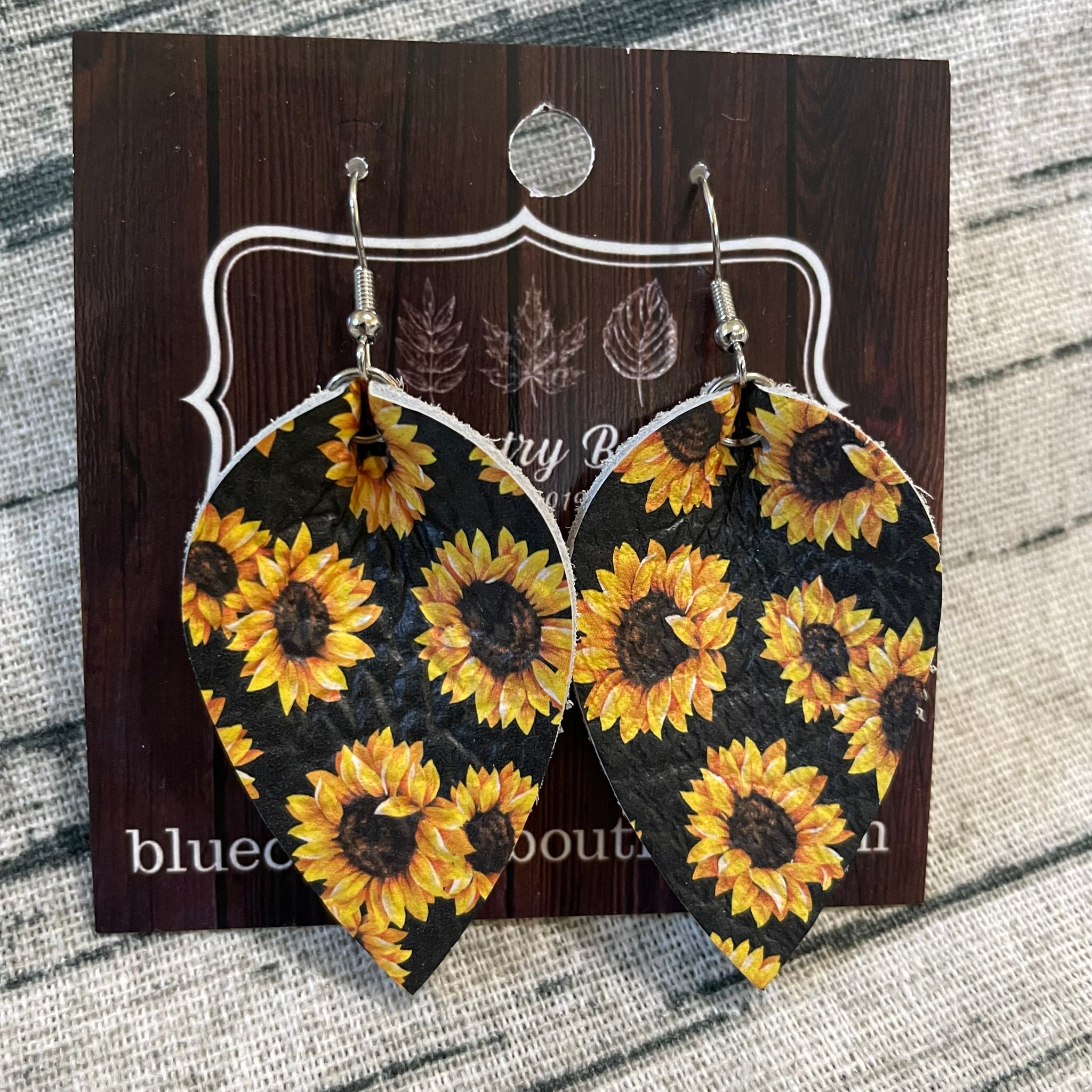 Sunflower Petals Leather Earrings