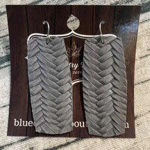 Colored Braid Bars Leather Earrings