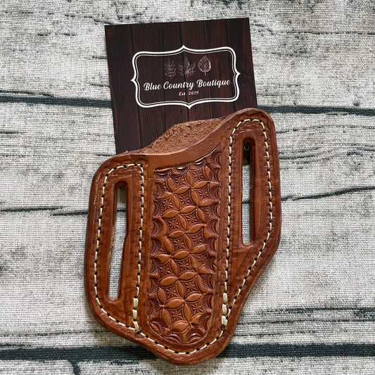 Starburst Stamped Pancake Knife Sheath